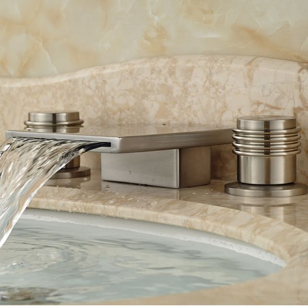 waterfall widespread spout basin vessel sink faucet brushed nickel deck mounted mixer taps
waterfall widespread spout basin vessel sink faucet brushed nickel deck mounted mixer taps