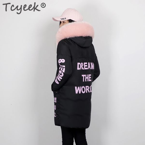 tcyeek thick warm women's down jacket large fur hooded clothes 2019 korean duck down coat female long parka hiver 18108, Black
tcyeek thick warm women's down jacket large fur hooded clothes 2019 korean duck down coat female long parka hiver 18108, Black