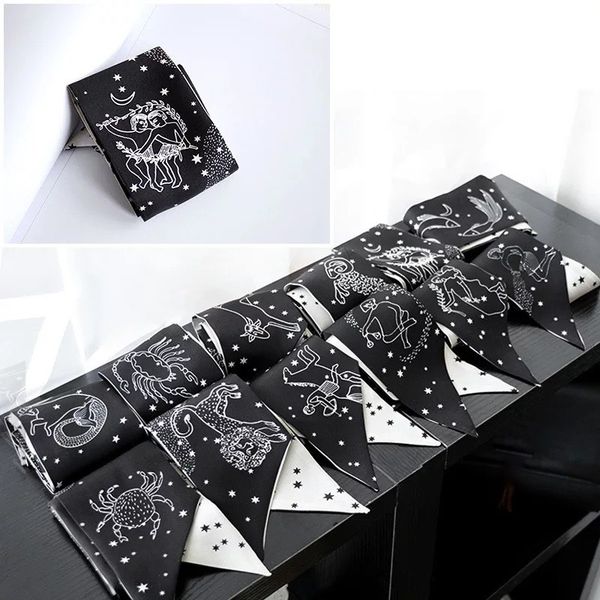 100x7cm new tarot 12 zodiac imitation silk scarf print binding handle small ribbon scarf 12 constellation black and white women headband, Blue;gray
100x7cm new tarot 12 zodiac imitation silk scarf print binding handle small ribbon scarf 12 constellation black and white women headband, Blue;gray