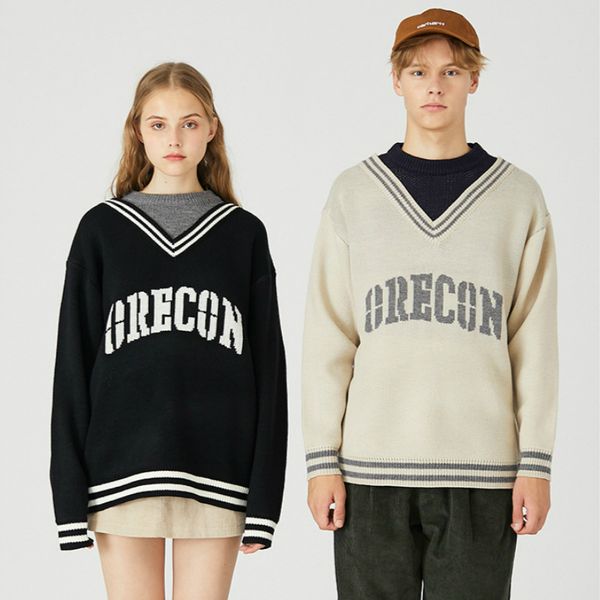 merry pretty women man letter knitted sweater fake two pieces couple sweater winter korean style warm loose jumper pullover, White;black
merry pretty women man letter knitted sweater fake two pieces couple sweater winter korean style warm loose jumper pullover, White;black