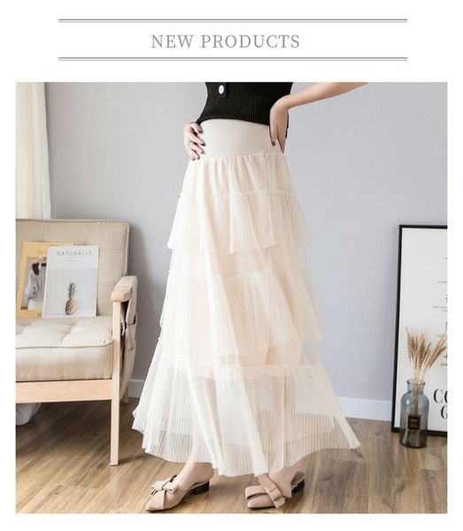 2019 new spring and summer pregnant women large size skirt mesh cake skirt pregnancy stomach lift, White
2019 new spring and summer pregnant women large size skirt mesh cake skirt pregnancy stomach lift, White
