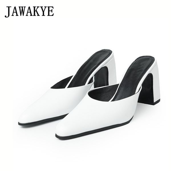 2019 new arrival white genuine leather square high heel slippers women pointed toe ladies mules outdoor slip on shoes woman, Black
2019 new arrival white genuine leather square high heel slippers women pointed toe ladies mules outdoor slip on shoes woman, Black