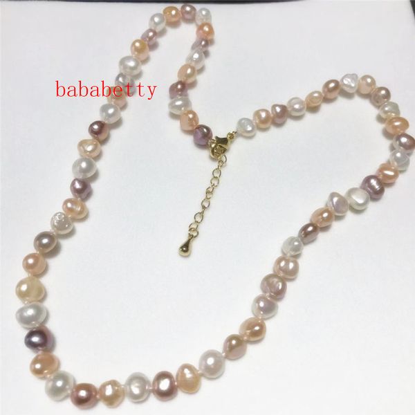 new multicolor white pink purple natural freshwater pearl necklace 7-8mm baroque 18, Silver
new multicolor white pink purple natural freshwater pearl necklace 7-8mm baroque 18, Silver