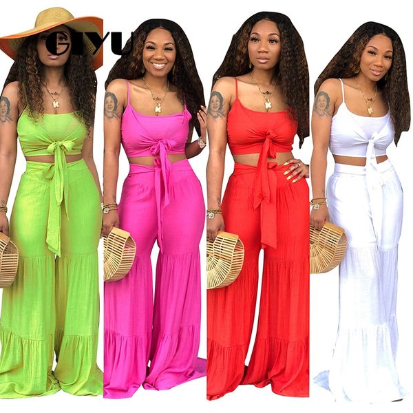 giyu tie-up women sets strap crop tracksuits high waist 2 piece set loose wide leg overalls casual ensemble femme, White
giyu tie-up women sets strap crop tracksuits high waist 2 piece set loose wide leg overalls casual ensemble femme, White