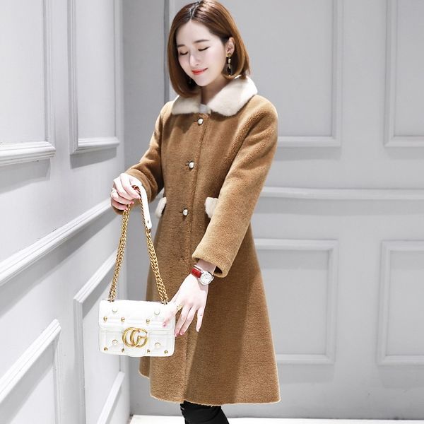 winter quality superior female slim wool coat mink double-faced fur collar real fur pelt thick warm natural outerwear hf367, Black
winter quality superior female slim wool coat mink double-faced fur collar real fur pelt thick warm natural outerwear hf367, Black