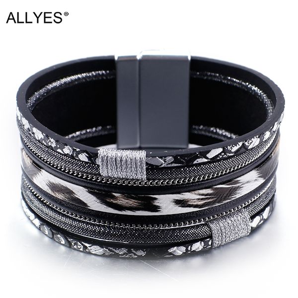 allyes black leopard leather bracelet women bohemian jewelry 2019 fashion ladies wide boho multilayer wrap bracelets, Golden;silver
allyes black leopard leather bracelet women bohemian jewelry 2019 fashion ladies wide boho multilayer wrap bracelets, Golden;silver