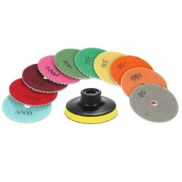 11pcs 3 inch abrasive tools diamond flexible wet polishing pads accessories grinding disc + 1pc backing pad for marble stone
11pcs 3 inch abrasive tools diamond flexible wet polishing pads accessories grinding disc + 1pc backing pad for marble stone