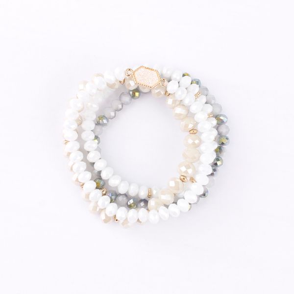 4 pieces faceted natural stone glass beads elastic bracelet beads stacked set oval quartz bracelets for women, Black
4 pieces faceted natural stone glass beads elastic bracelet beads stacked set oval quartz bracelets for women, Black