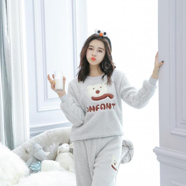 jinuo new arrival cute cartoon bear women winter plush pajama sets young ladies warm and soft home wear sleepwear suit, Blue;gray
jinuo new arrival cute cartoon bear women winter plush pajama sets young ladies warm and soft home wear sleepwear suit, Blue;gray