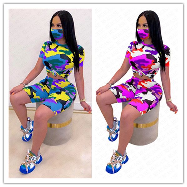 women tracksuit camouflage crew neck short sleeves t shirt shorts face mask three piece suit outfits casual home sports suit d62915, Gray
women tracksuit camouflage crew neck short sleeves t shirt shorts face mask three piece suit outfits casual home sports suit d62915, Gray
