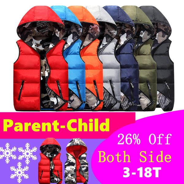2019 new winter parent-child vest & outwear boys girls zipper hooded warm waistcoats children fashion both sides wear vests y191023, Blue;gray
2019 new winter parent-child vest & outwear boys girls zipper hooded warm waistcoats children fashion both sides wear vests y191023, Blue;gray