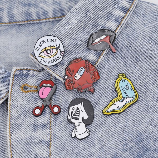european and american halloween series badge creative drops oil blinking eyes stairs headspills clothes set, Gray
european and american halloween series badge creative drops oil blinking eyes stairs headspills clothes set, Gray