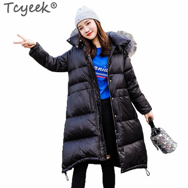 tcyeek winter down jacket women thick warm white duck down coat famale raccoon fur hooded clothes long casual outwear hiver 6668, Black
tcyeek winter down jacket women thick warm white duck down coat famale raccoon fur hooded clothes long casual outwear hiver 6668, Black
