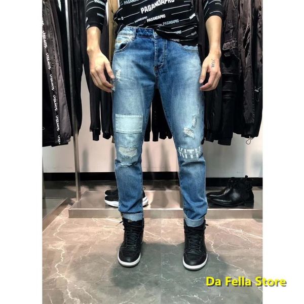 jeans 2020 men women varick destroyed denim jeans vintage hole three-dimensional cut pants classic tapered, Blue
jeans 2020 men women varick destroyed denim jeans vintage hole three-dimensional cut pants classic tapered, Blue