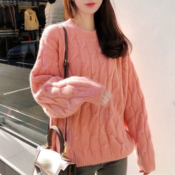 women sweaters long sleeve twist knitted women's pullovers female winter o neck ribbed short warm sweaters pull femme, White;black
women sweaters long sleeve twist knitted women's pullovers female winter o neck ribbed short warm sweaters pull femme, White;black