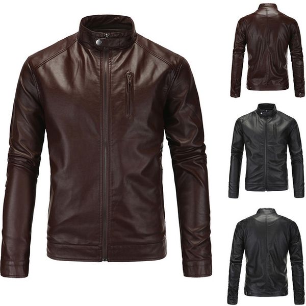 2018 fashion men's wash mens pu jackets coats motorcycle biker faux leather jacket men autumn winter clothes male classic coat, Black
2018 fashion men's wash mens pu jackets coats motorcycle biker faux leather jacket men autumn winter clothes male classic coat, Black