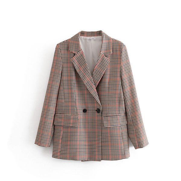 fashion women's suits skirt suit casual temperament double-breasted plaid jacket female pants suit 2019 autumn women's clothing, White;black
fashion women's suits skirt suit casual temperament double-breasted plaid jacket female pants suit 2019 autumn women's clothing, White;black