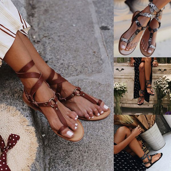 women ladies flat lace up strappy gladiator ankle strap sandals shoes for summer beach als88
women ladies flat lace up strappy gladiator ankle strap sandals shoes for summer beach als88