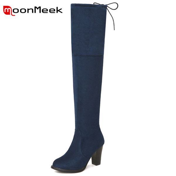 moonmeek 2018 fashion thigh high boots ladies super high heel warm winter flock woman long boots pointed toe over the knee, Black
moonmeek 2018 fashion thigh high boots ladies super high heel warm winter flock woman long boots pointed toe over the knee, Black