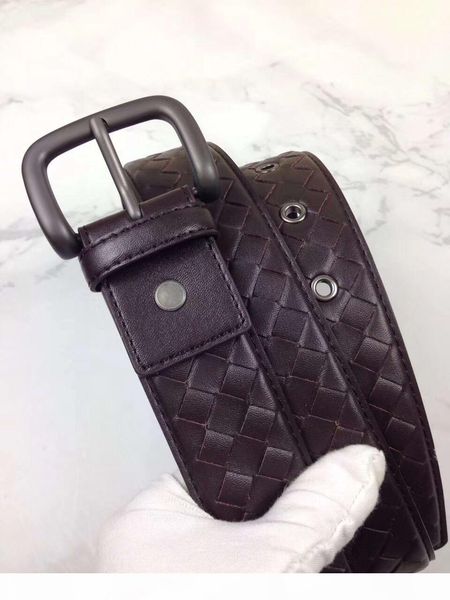 mens intrecciato ( braided ) leather belt black luxury designer belts weave belts new with box, Black;brown