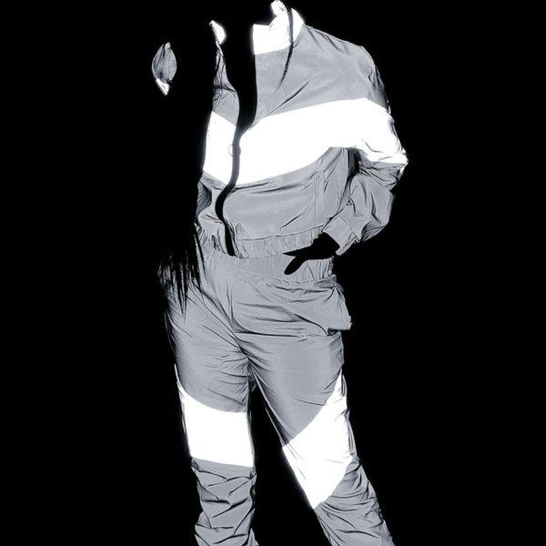 women tracksuits 2 piece set reflective zip crop pants windbreaker fashion female loose glow jacket coat trousers plus size, White
women tracksuits 2 piece set reflective zip crop pants windbreaker fashion female loose glow jacket coat trousers plus size, White
