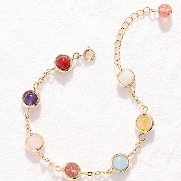 european and american korean version of pure natural crystal bracelet female sweet colorful pearl carrying rainbow sugar bracelets, Golden;silver
european and american korean version of pure natural crystal bracelet female sweet colorful pearl carrying rainbow sugar bracelets, Golden;silver