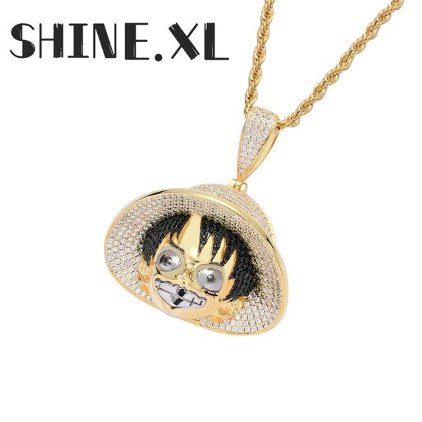 hip hop 18k gold plated 3d luffy necklace pendant iced out full zircon with rope chain mens gold chain, Silver
hip hop 18k gold plated 3d luffy necklace pendant iced out full zircon with rope chain mens gold chain, Silver