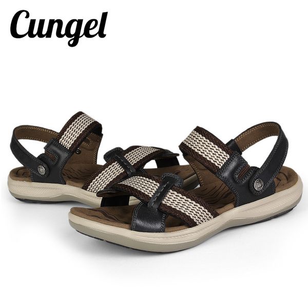 men genuine leather sandals summer classic men shoes slippers soft sandals roman comfortable walking footwear, Black
men genuine leather sandals summer classic men shoes slippers soft sandals roman comfortable walking footwear, Black