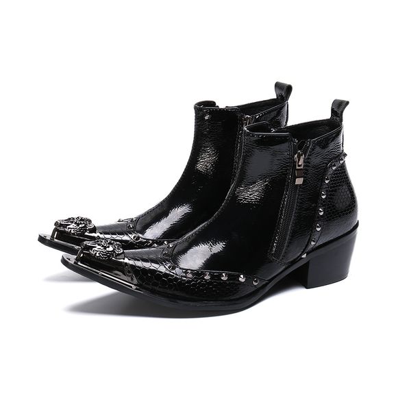 wing tip slip on side zipper men work boots genuine leather stainless steel cap toe dress work boots men snakeskin printed, Black
wing tip slip on side zipper men work boots genuine leather stainless steel cap toe dress work boots men snakeskin printed, Black