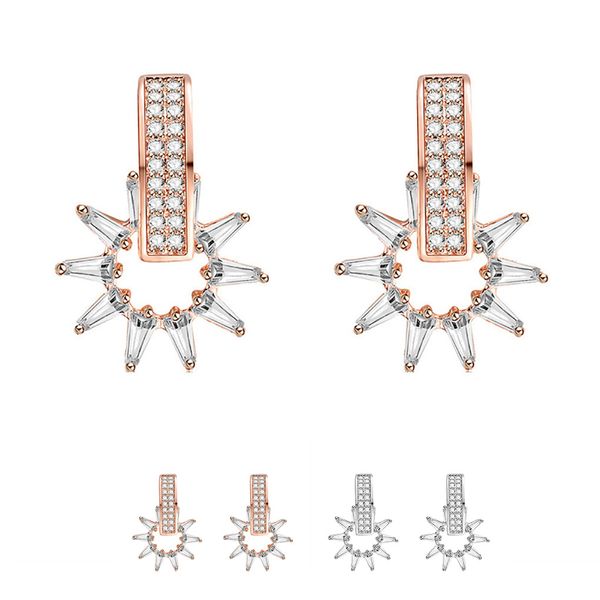 women girls sunflower shape earrings copper zircon inlaid ear clip pin flower stud jewelry gift, Silver
women girls sunflower shape earrings copper zircon inlaid ear clip pin flower stud jewelry gift, Silver