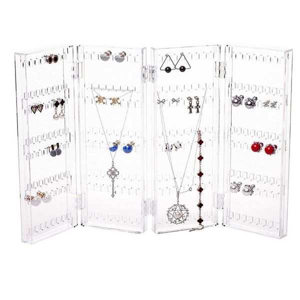 foldable 4-panel jewelry screen hanger organizer earrings necklace chains display stands transparent, Pink;blue
foldable 4-panel jewelry screen hanger organizer earrings necklace chains display stands transparent, Pink;blue