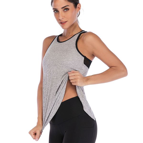 2019 women sportswear solid color wide tied hem vest for yoga als88, White;black
2019 women sportswear solid color wide tied hem vest for yoga als88, White;black