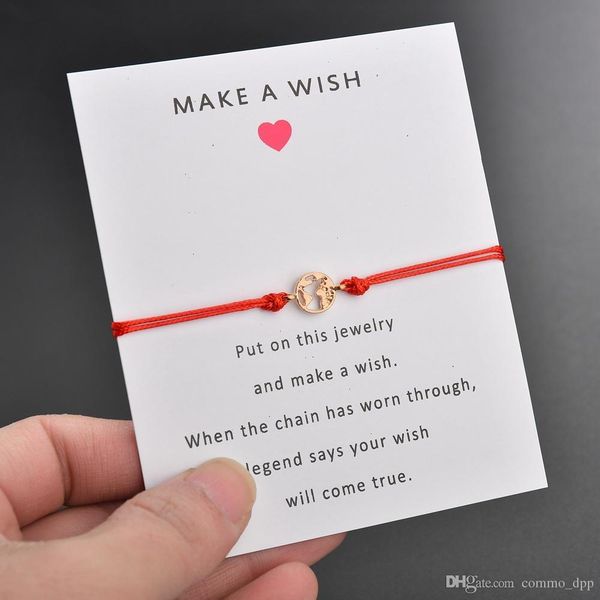 make a wish bracelets with card gold world map charm red blue black white pink string rope chains bangle fashion crafts jewelry, Golden;silver
make a wish bracelets with card gold world map charm red blue black white pink string rope chains bangle fashion crafts jewelry, Golden;silver