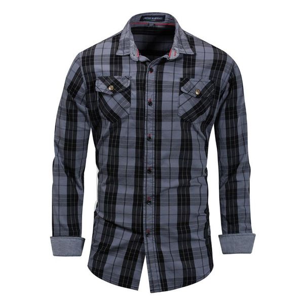 fredd marshall brand men clothing cotton mens shirts casual slim fit male long sleeve 2018 plaid men dress shirt plus size -3xl, White;black
fredd marshall brand men clothing cotton mens shirts casual slim fit male long sleeve 2018 plaid men dress shirt plus size -3xl, White;black