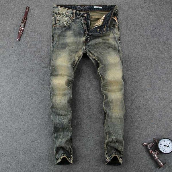 italian vintage designer men jeans slim fit denim button classical jeans homme cotton pants simple style brand men, Blue
italian vintage designer men jeans slim fit denim button classical jeans homme cotton pants simple style brand men, Blue