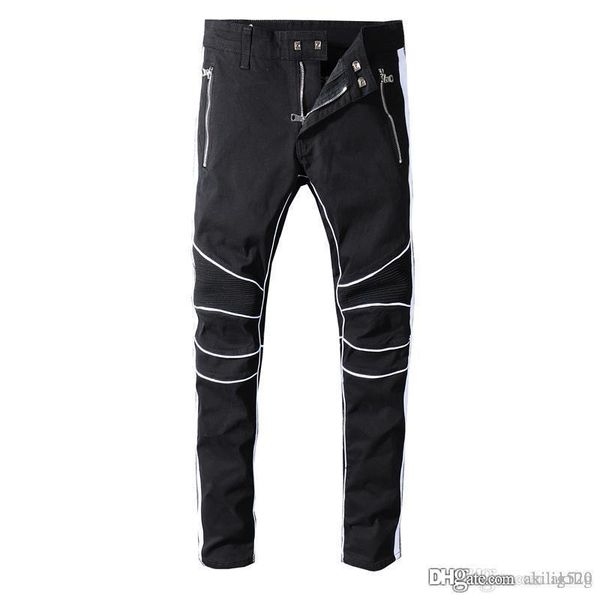 new european and american street mens black striped jeans youth personality slim feet motorcycle pants designer jeans size 29-42, Blue
new european and american street mens black striped jeans youth personality slim feet motorcycle pants designer jeans size 29-42, Blue