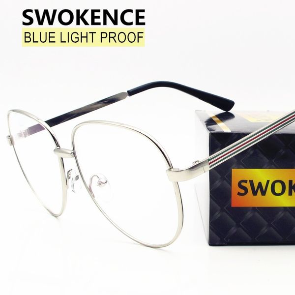 swokence blue light blocking computer goggles women men brand designer retro alloy frame radiation-resistant gaming glasses f188, White;black
swokence blue light blocking computer goggles women men brand designer retro alloy frame radiation-resistant gaming glasses f188, White;black