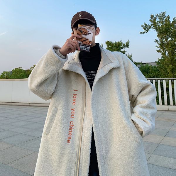 2019 new large size winter simple popular men's loose korean version of the wild lamb hair thick embroidery cotton coat, Black
2019 new large size winter simple popular men's loose korean version of the wild lamb hair thick embroidery cotton coat, Black