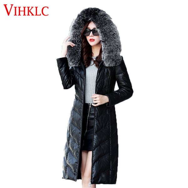 2018 women genuine leather parka women white duck down parka slim long real fur fashion hooded loose sheepskin coatsplus c280, Black
2018 women genuine leather parka women white duck down parka slim long real fur fashion hooded loose sheepskin coatsplus c280, Black