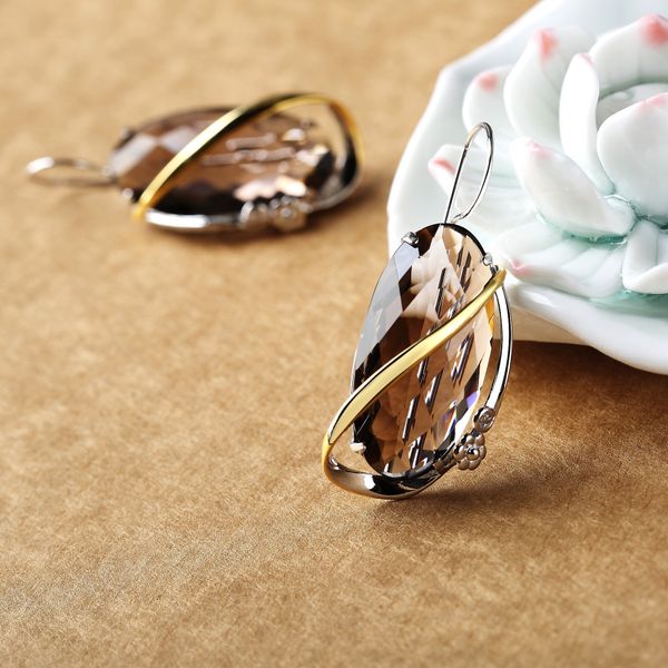 s925 silver tea crystal earrings elegant fashion crystal earrings smoky crystal earrings vintage classic jewelry, Golden
s925 silver tea crystal earrings elegant fashion crystal earrings smoky crystal earrings vintage classic jewelry, Golden