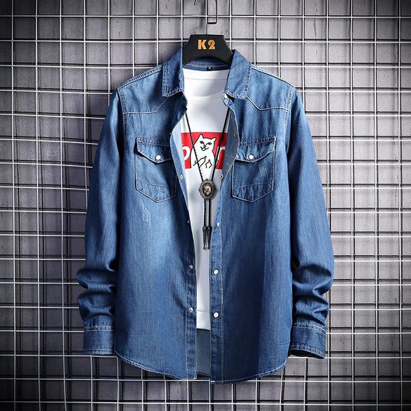 spring autumn fashion men shirts blue color slim fit vintage designer denim shirts men comfortable casual, White;black
spring autumn fashion men shirts blue color slim fit vintage designer denim shirts men comfortable casual, White;black