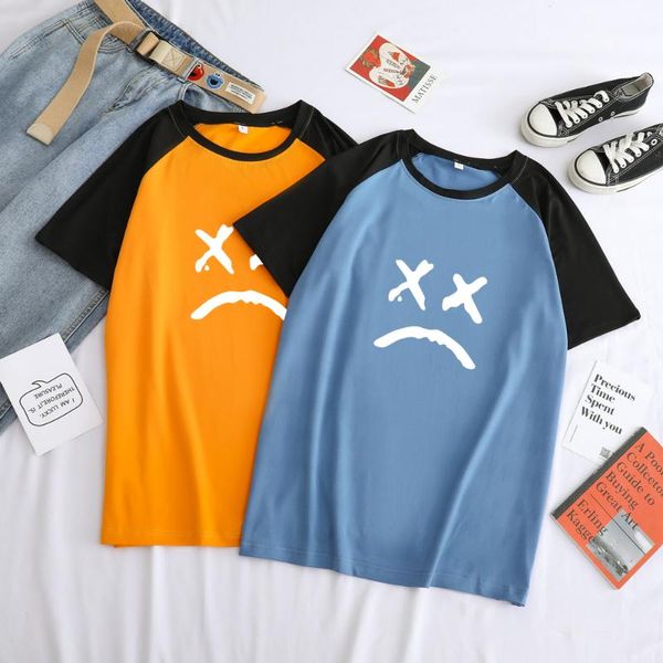 лето новых людей смешные cute экспрессия печати тенниска вскользь streetwear harajuku сыпучие контрастные цвет рубашек с коротким рукавом ло, White;black 
лето новых людей смешные cute экспрессия печати тенниска вскользь streetwear harajuku сыпучие контрастные цвет рубашек с коротким рукавом ло, White;black