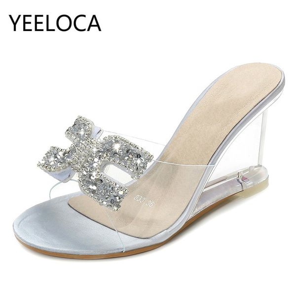 yeeloca new high heels crystal sandals women summer peep toe slippers female rhinestone transparent heel wedges sandals pumps, Black
yeeloca new high heels crystal sandals women summer peep toe slippers female rhinestone transparent heel wedges sandals pumps, Black