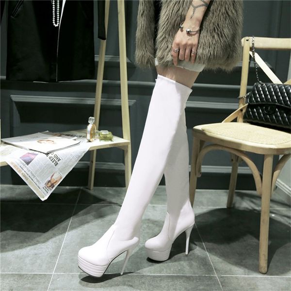 new fashion over knee thin high boots woman winter round toe thin high heels platform women shoes plus size 34-46, Black
new fashion over knee thin high boots woman winter round toe thin high heels platform women shoes plus size 34-46, Black