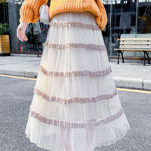 patchwork ruffles mesh women skirt ladies high waist patchwork pleated skirts spring sweet fashion ankle length midi skirt, Black
patchwork ruffles mesh women skirt ladies high waist patchwork pleated skirts spring sweet fashion ankle length midi skirt, Black