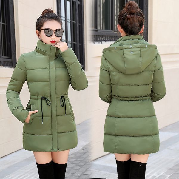2019 women winter hooded warm coat plus size candy color cotton padded jacket female long parka womens wadded, Black;brown
2019 women winter hooded warm coat plus size candy color cotton padded jacket female long parka womens wadded, Black;brown