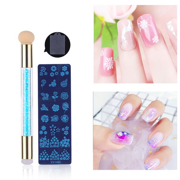 dual-ended sponge silicone stamper heads nail art gradient pen + nail stamping template + metal scraper sets & kits tslm2
dual-ended sponge silicone stamper heads nail art gradient pen + nail stamping template + metal scraper sets & kits tslm2