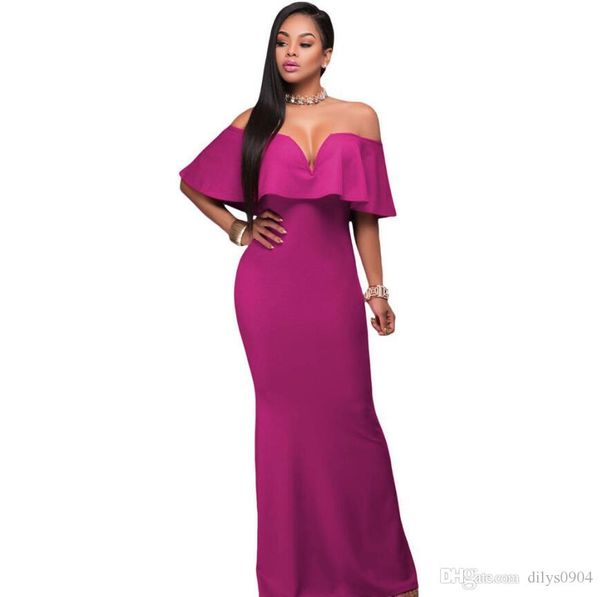 fashion new elegant maxi dress off shoulder v collar fishtail skirt women's clothing dresses 61404, Black;gray
fashion new elegant maxi dress off shoulder v collar fishtail skirt women's clothing dresses 61404, Black;gray