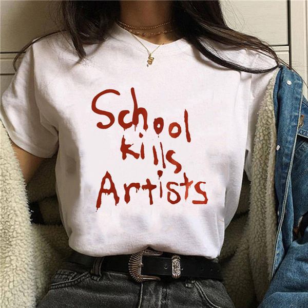 school kills artists print letter tshirt 2020 new summer women o-образным вырезом футболки с коротким рукавом готический harajuku рубашки же, White
school kills artists print letter tshirt 2020 new summer women o-образным вырезом футболки с коротким рукавом готический harajuku рубашки же, White