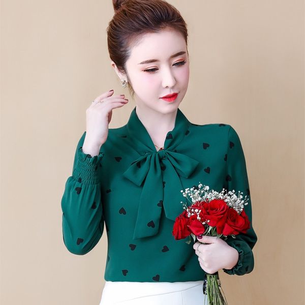 temperament chiffon blouse women heart print blouse office lady long sleeve bow collar shirt for ladies u, White
temperament chiffon blouse women heart print blouse office lady long sleeve bow collar shirt for ladies u, White